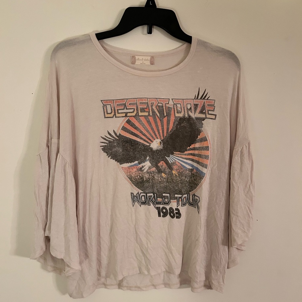 Altar'd State Cream Graphic Oversized Tee